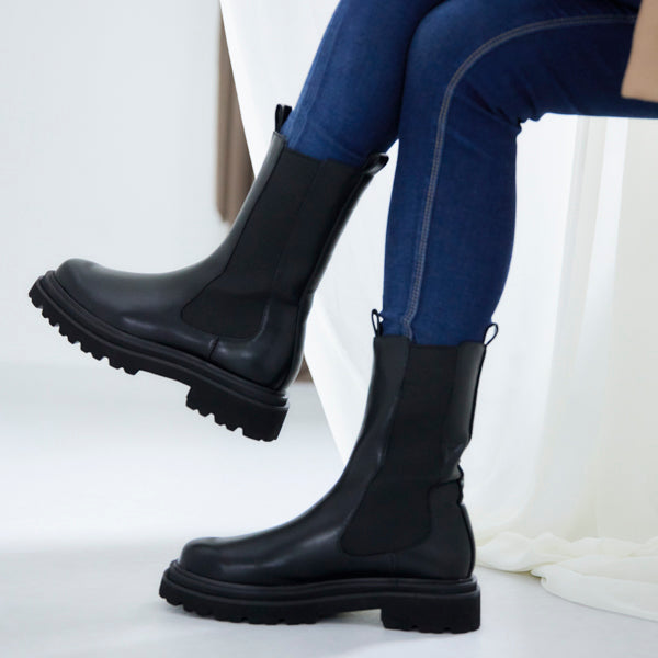 【レイン対応】サイドゴア ハーフブーツ