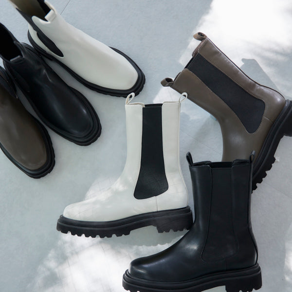 【レイン対応】サイドゴア ハーフブーツ