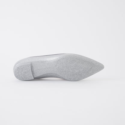 【TEMPERATE】IRMA_リボン付グリッターフラットシューズ（晴雨兼用）