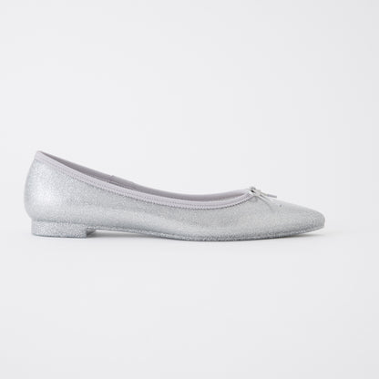 【TEMPERATE】IRMA_リボン付グリッターフラットシューズ（晴雨兼用）