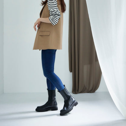 【レイン対応】サイドゴア ハーフブーツ