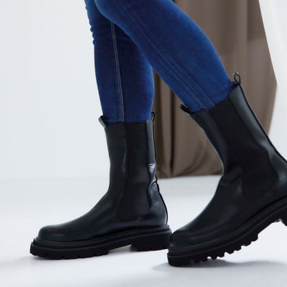 【レイン対応】サイドゴア ハーフブーツ