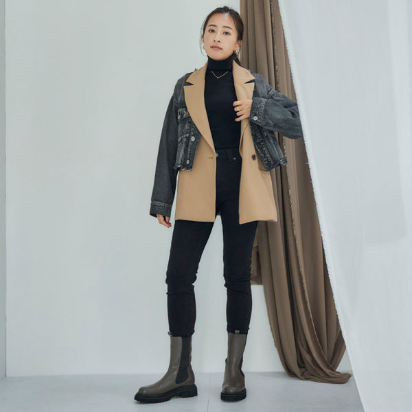 【レイン対応】サイドゴア ハーフブーツ