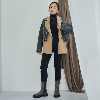 【レイン対応】サイドゴア ハーフブーツ