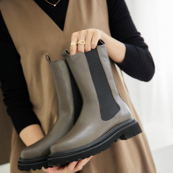 【レイン対応】サイドゴア ハーフブーツ