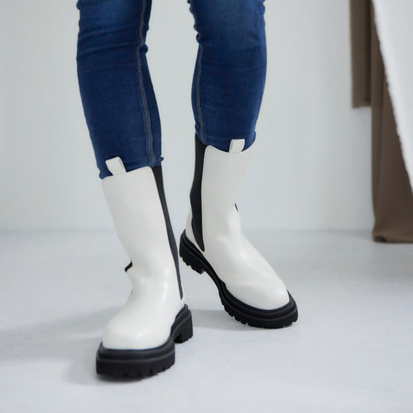 【レイン対応】サイドゴア ハーフブーツ