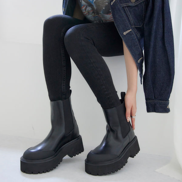 【レイン対応】 厚底ボリュームソールブーツ