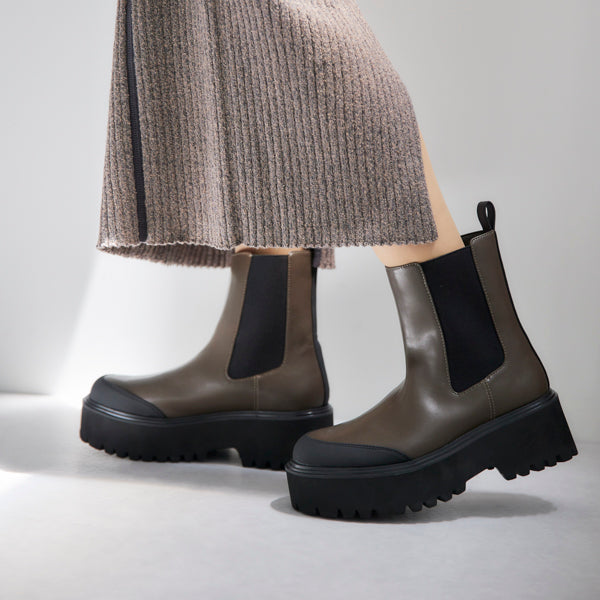 【レイン対応】 厚底ボリュームソールブーツ