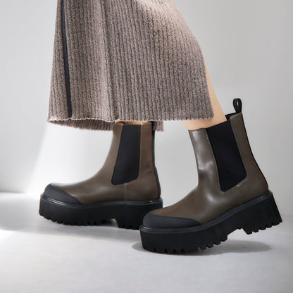 【レイン対応】 厚底ボリュームソールブーツ
