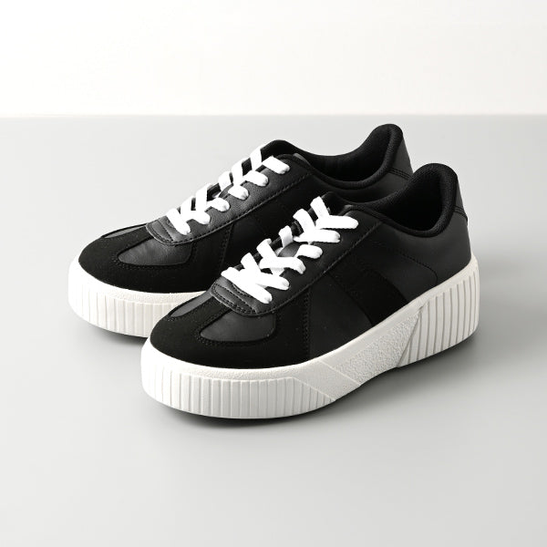 厚底ウェッジソールミックススニーカー