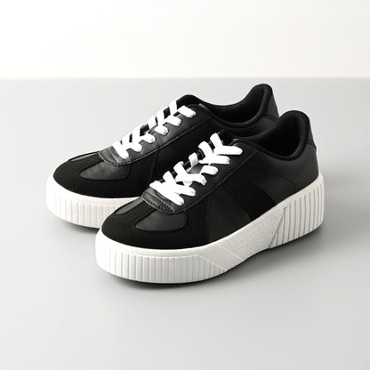 厚底ウェッジソールミックススニーカー