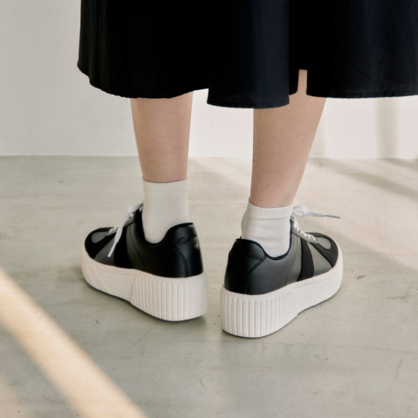 厚底ウェッジソールミックススニーカー