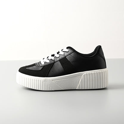 厚底ウェッジソールミックススニーカー