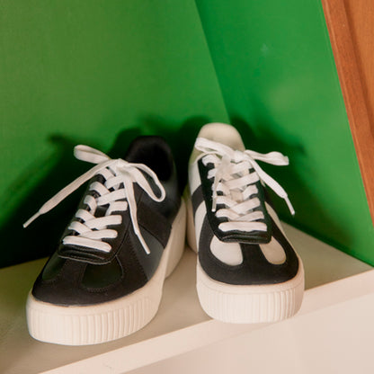 厚底ウェッジソールミックススニーカー