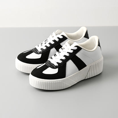 厚底ウェッジソールミックススニーカー