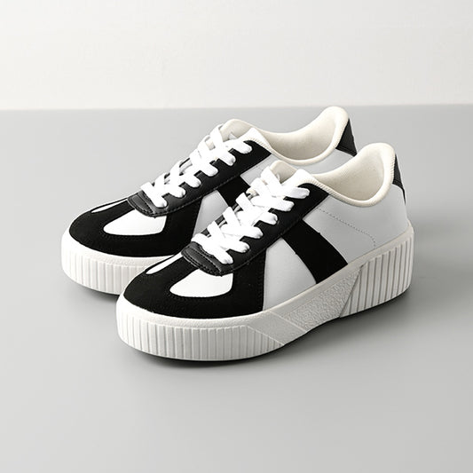 厚底ウェッジソールミックススニーカー