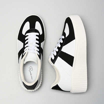 厚底ウェッジソールミックススニーカー