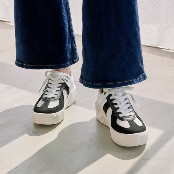 厚底ウェッジソールミックススニーカー