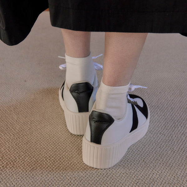 厚底ウェッジソールミックススニーカー