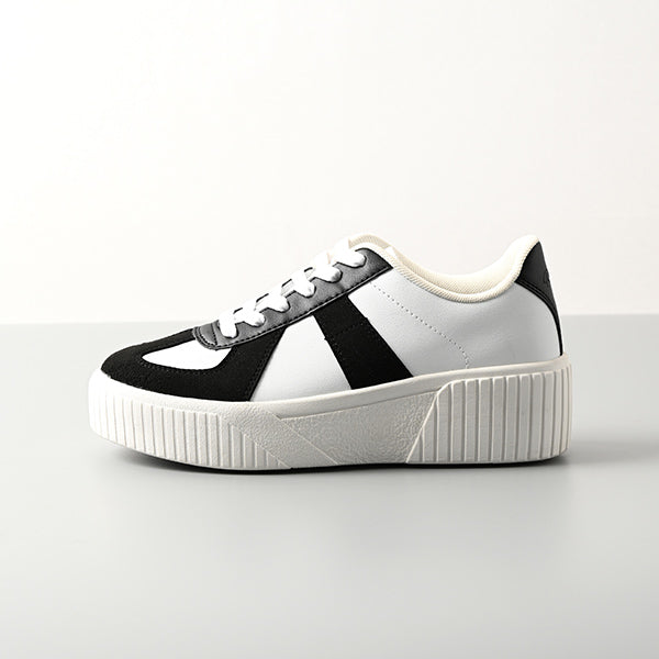厚底ウェッジソールミックススニーカー