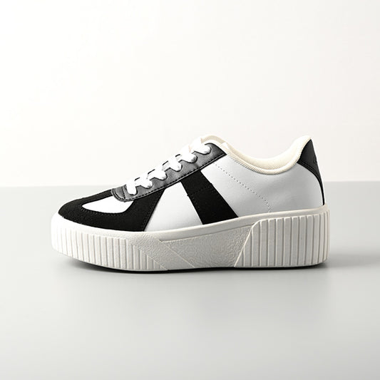 厚底ウェッジソールミックススニーカー